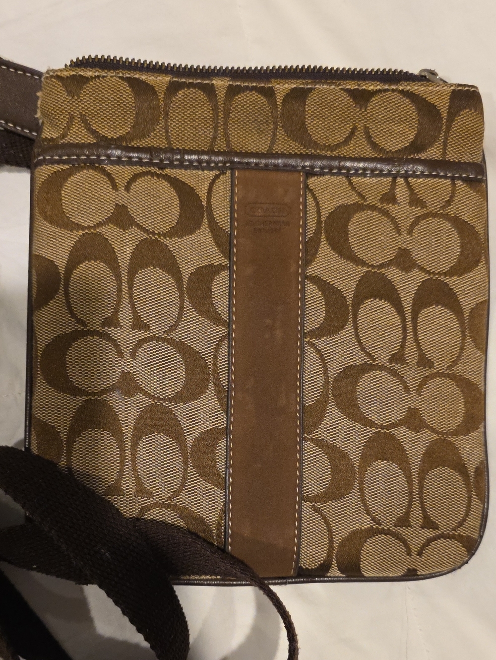 Coach Signature Canvas Crossbody Bag in Brown/Tan